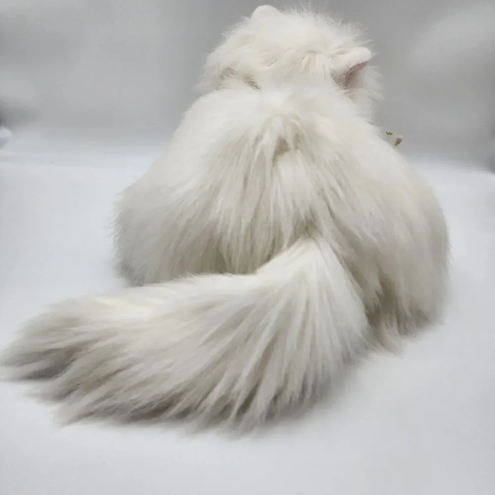 Vintage Commonwealth White‎ Fluffy Persian Cat Plush Soft Stuffed Animal Toy